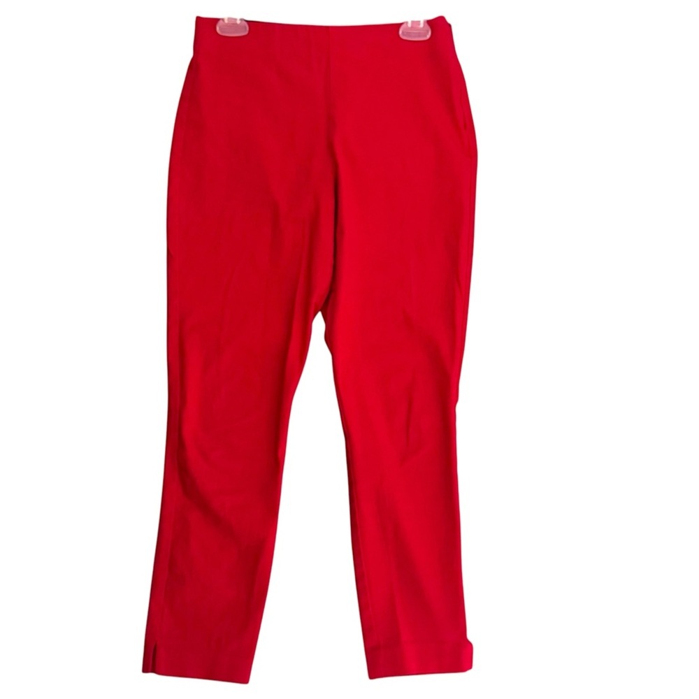 Old Navy Size 6 Robbie Red High Waist Side Zip WOW Pant Back Faux Welt Pockets